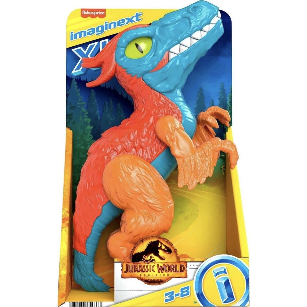 Imaginext Jurassic World Dominion Dinosaur Toy Pyroraptor XL Poseable 10-Inch Fi